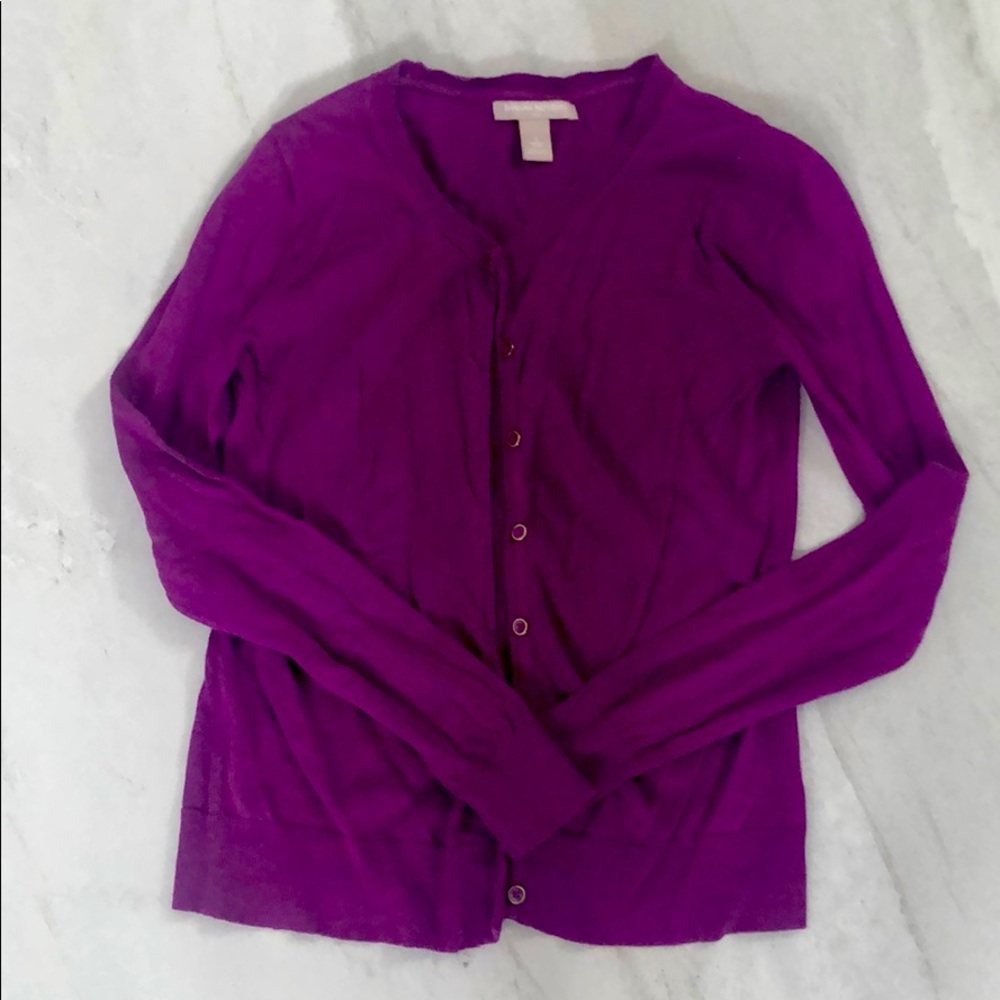 Purple cardigan